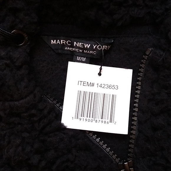 !!NWT!!MARC NEW YORK, BY ANDREW MARC, WOMEN'S BLACK HOODIE, SIZE MED - Picture 7 of 7